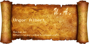 Ungor Albert névjegykártya